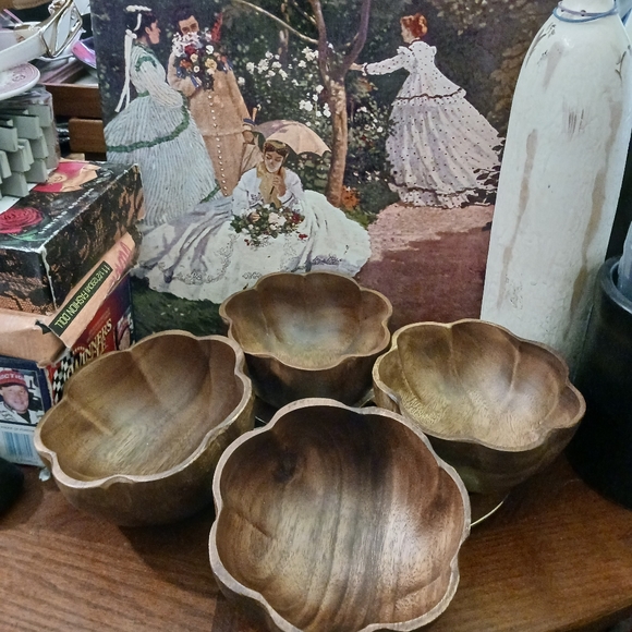 🥣Pacific Merchants Acacia Ware 6”×3" New! Vintage 🪵🥣🥗 Snacks. - Picture 4 of 10